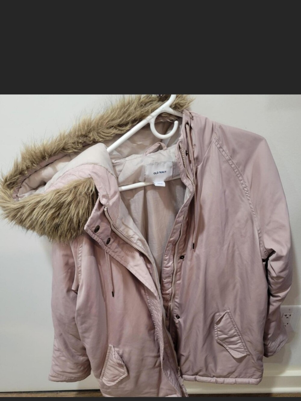 Old Navy Pale Pink Faux-Fur Hooded Parka